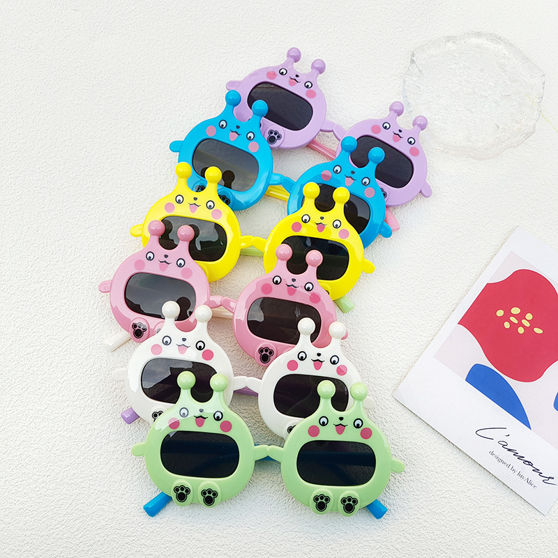 Cute Cartoon Character Slug Pc Resin Oval Frame Full Frame Kids Sunglasses display picture 6