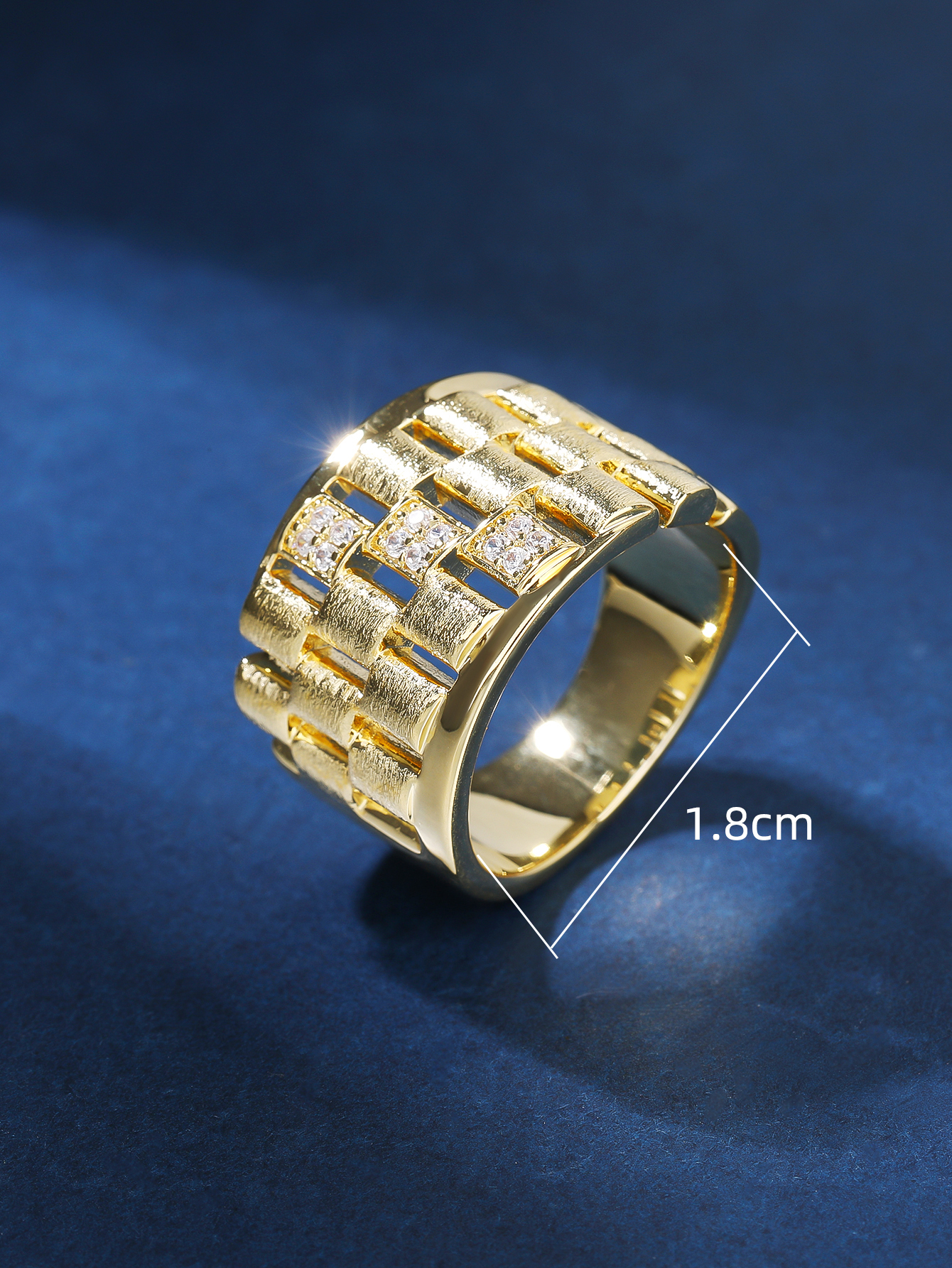 Wholesale Casual Retro Simple Style Lattice Copper Plating Hollow Out Inlay Zircon Rings display picture 4