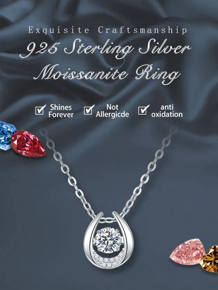 Sterling Silber Elegant Unendlichkeit Gra Überzug Inlay Moissanit Halskette Mit Anhänger display picture 1