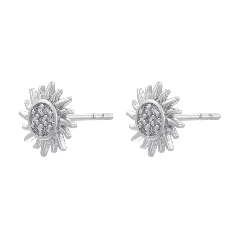 1 Pair Classic Style Tortoise Sunflower Red Heart Plating Inlay Copper Zircon Ear Studs display picture 4