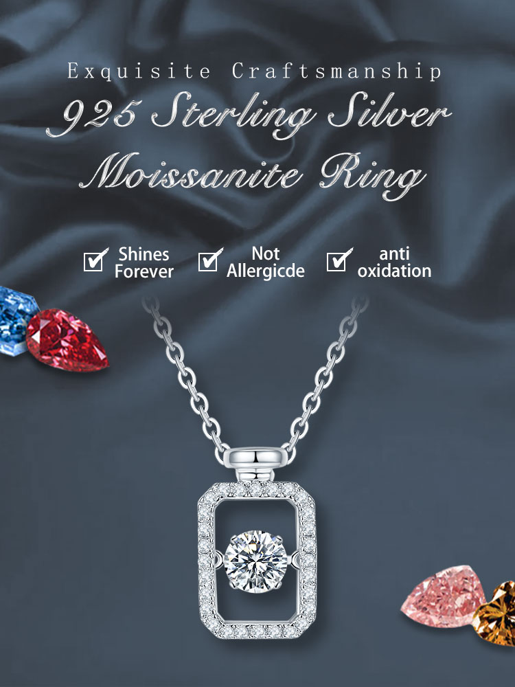 Sterling Silber Einfacher Stil Glänzend Flasche Überzug Inlay Moissanit Halskette display picture 1