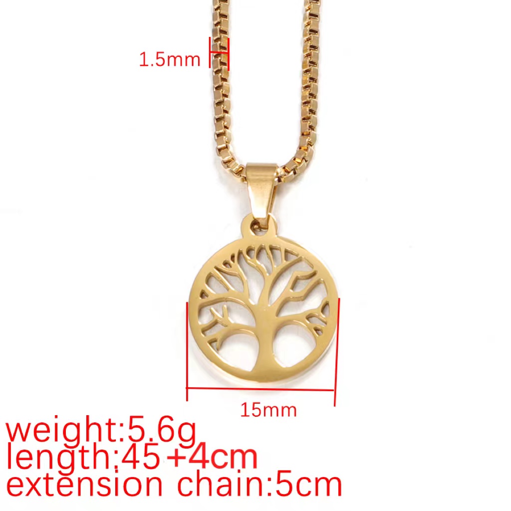 Stainless Steel 18K Gold Plated Casual Simple Style Life Tree None Pendant Necklace display picture 1