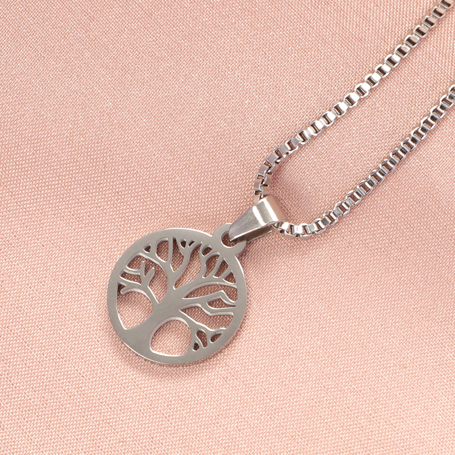Stainless Steel 18K Gold Plated Casual Simple Style Life Tree None Pendant Necklace display picture 5