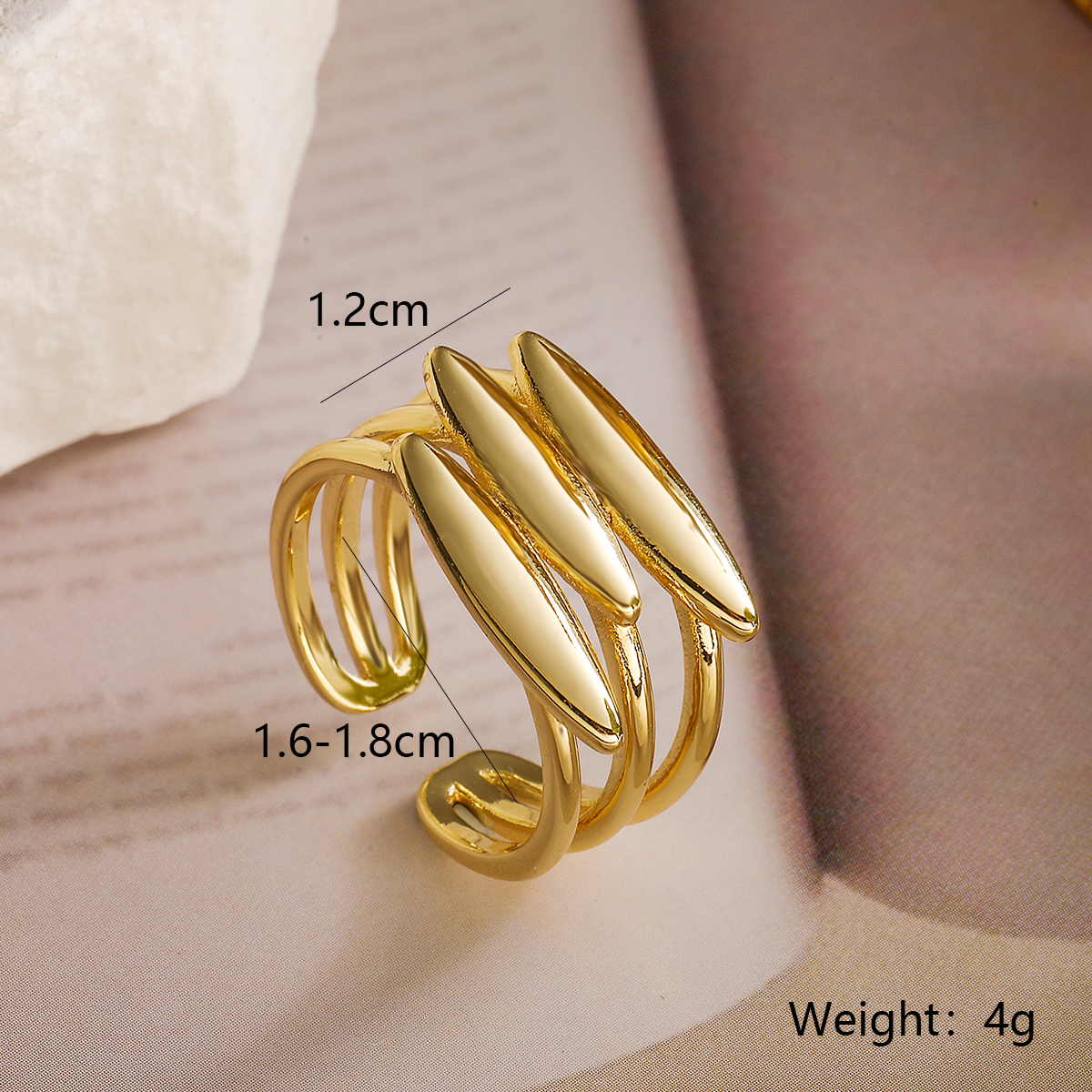 Wholesale Simple Style Geometric Copper Plating Open Rings display picture 2