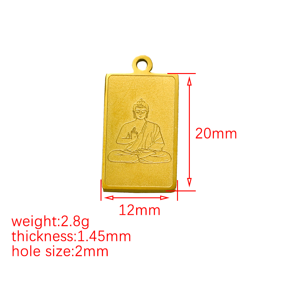 1 Pièce Acier Inoxydable Aucun Plaqué Or 18K Bouddha Pendentif display picture 1