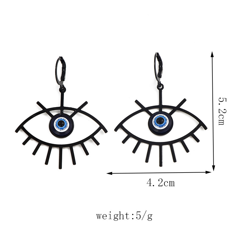 1 Pair Simple Style Devil's Eye Stoving Varnish Hollow Out Alloy Drop Earrings display picture 2