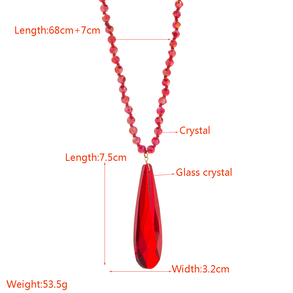 Elegant Glam Water Droplets Artificial Crystal Glass Beaded Women's Sweater Chain display picture 1