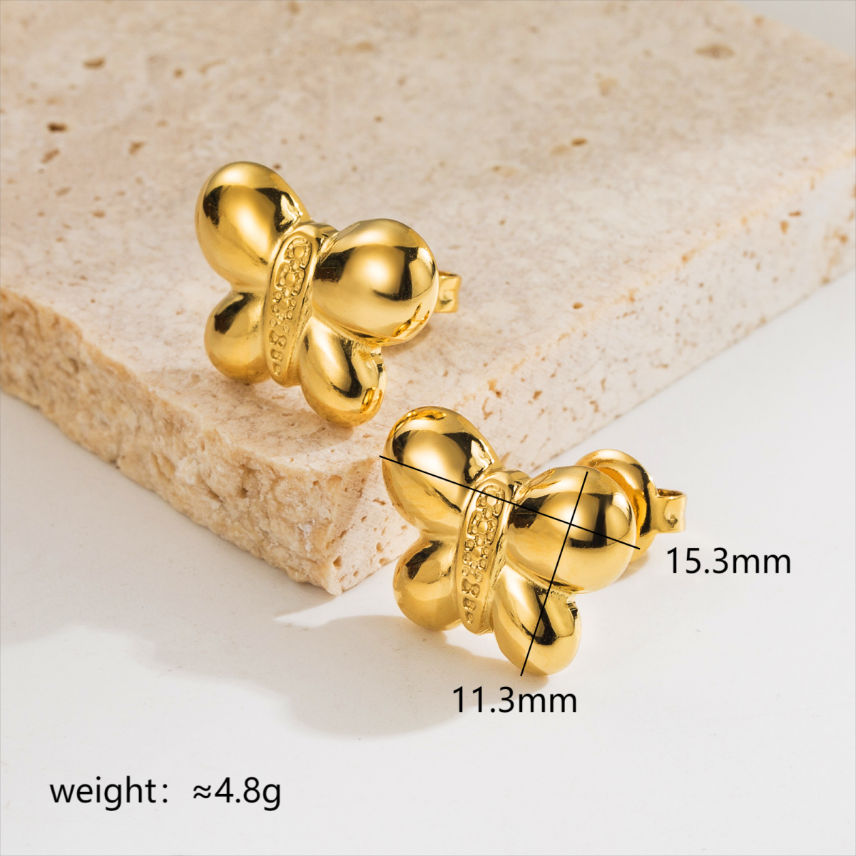 1 Pair Modern Style Simple Style Classic Style Bow Knot Plating Stainless Steel 14k Gold Plated Ear Studs display picture 2