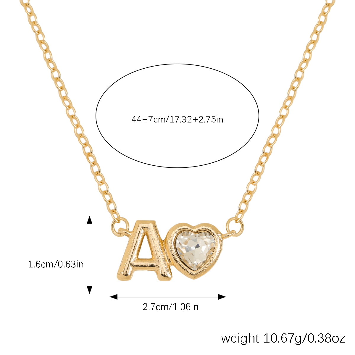 Vintage Style Simple Style Letter Heart Shape Alloy Plating Inlay Rhinestones Women's Pendant Necklace display picture 1