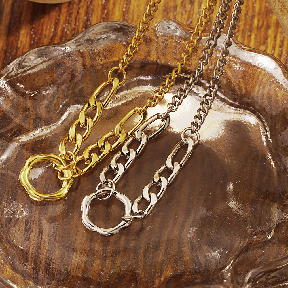 Edelstahl 304 18 Karat Vergoldet Einfacher Stil Überzug Geometrisch Halskette Mit Anhänger display picture 7