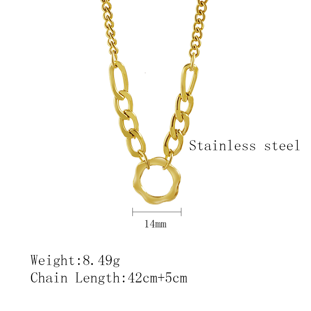 304 Stainless Steel 18K Gold Plated Simple Style Plating Geometric Pendant Necklace display picture 3