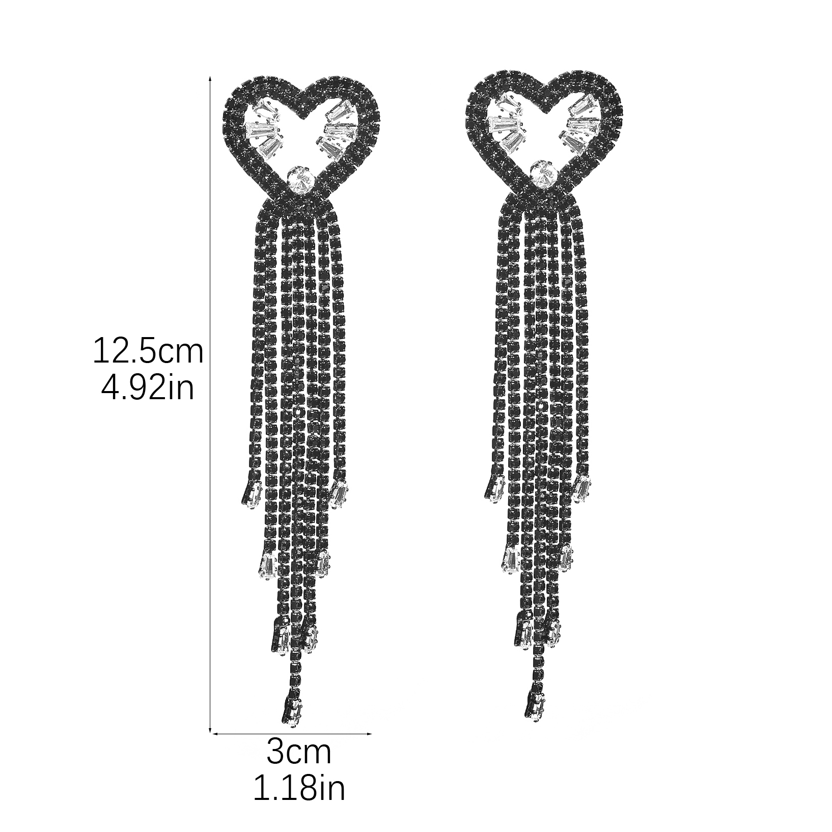 1 Pair Elegant Glam Tassel Inlay Alloy Rhinestones Drop Earrings display picture 6