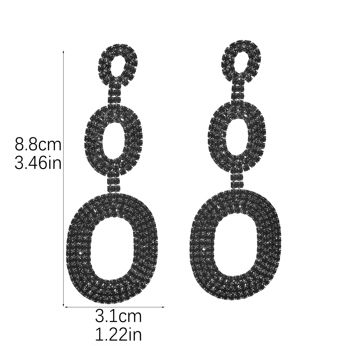 1 Pair Elegant Glam Tassel Inlay Alloy Rhinestones Drop Earrings display picture 18