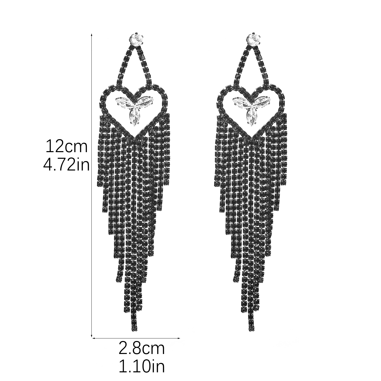 1 Pair Elegant Glam Tassel Inlay Alloy Rhinestones Drop Earrings display picture 24