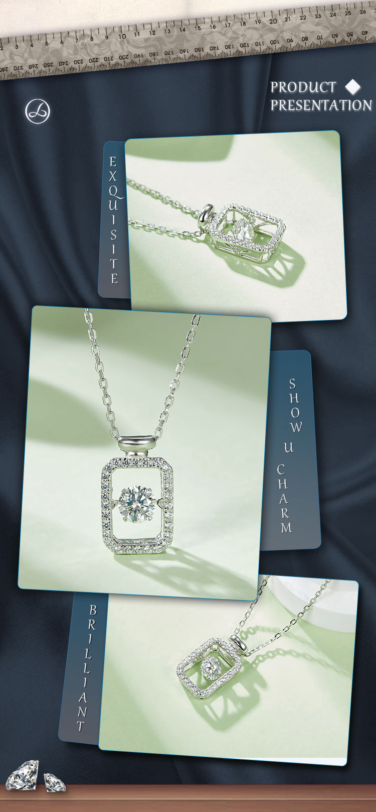 Sterling Silber Einfacher Stil Glänzend Flasche Überzug Inlay Moissanit Halskette display picture 4