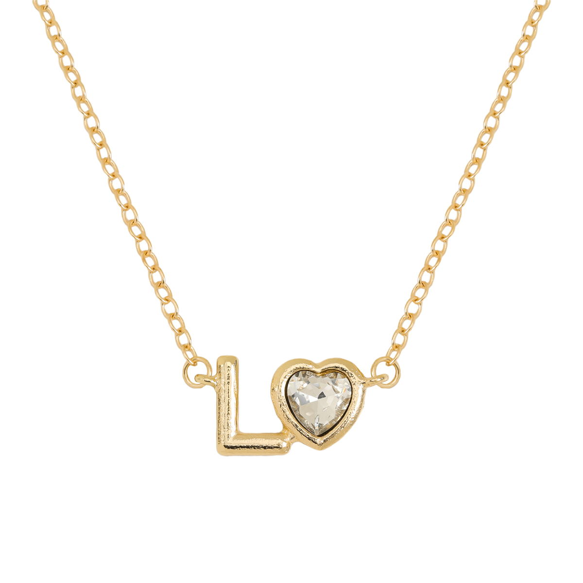 Vintage Style Simple Style Letter Heart Shape Alloy Plating Inlay Rhinestones Women's Pendant Necklace display picture 15