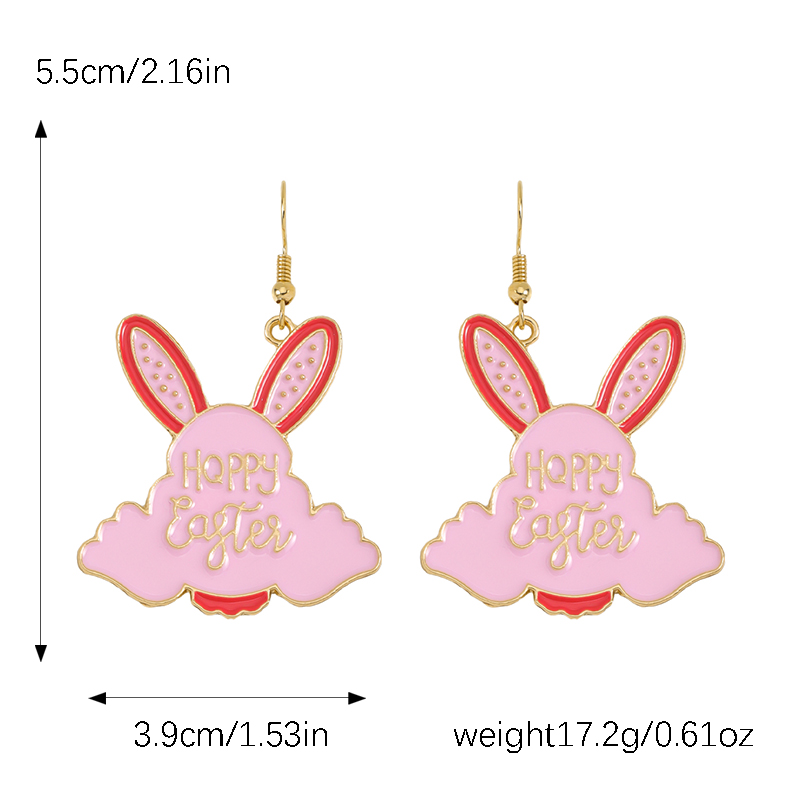 1 Pair Cute Rabbit Letter Tassel Plating Inlay Alloy Rhinestones Drop Earrings display picture 1