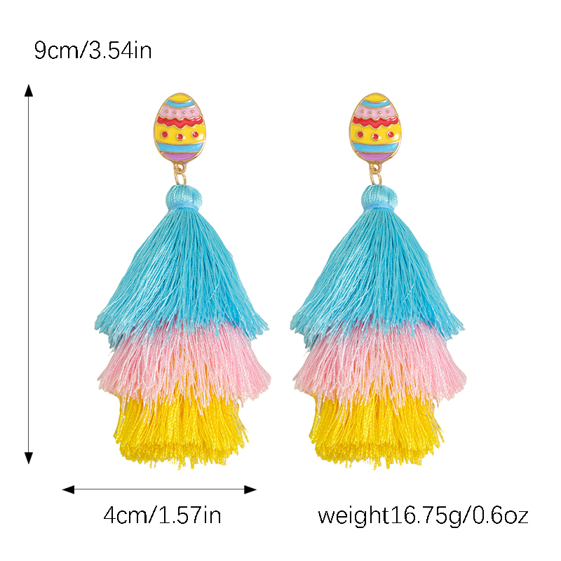 1 Pair Cute Rabbit Letter Tassel Plating Inlay Alloy Rhinestones Drop Earrings display picture 4