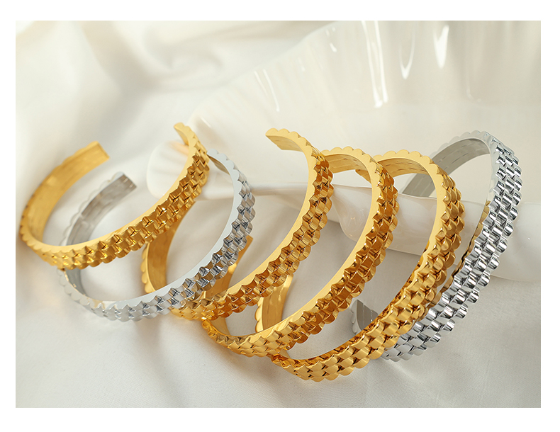 Titanium Steel Elegant Formal Simple Style Round Solid Color Plating Rings Bracelets Earrings display picture 5