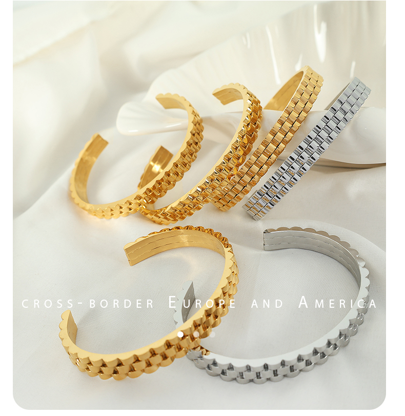 Titanium Steel Elegant Formal Simple Style Round Solid Color Plating Rings Bracelets Earrings display picture 7