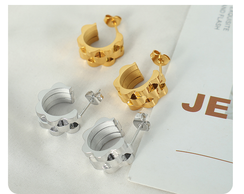 Titanium Steel Elegant Formal Simple Style Round Solid Color Plating Rings Bracelets Earrings display picture 3