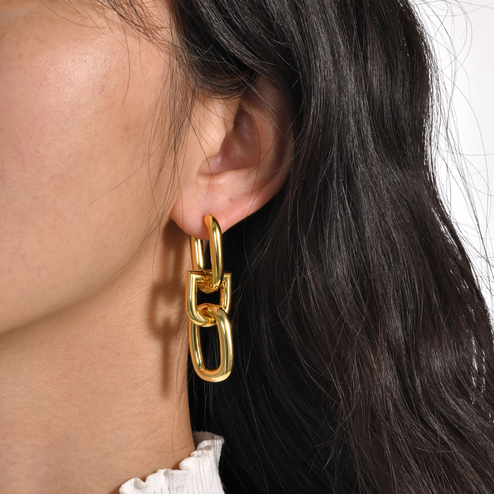 1 Pair Simple Style Classic Style Geometric Plating Brass Gold Plated Drop Earrings display picture 5