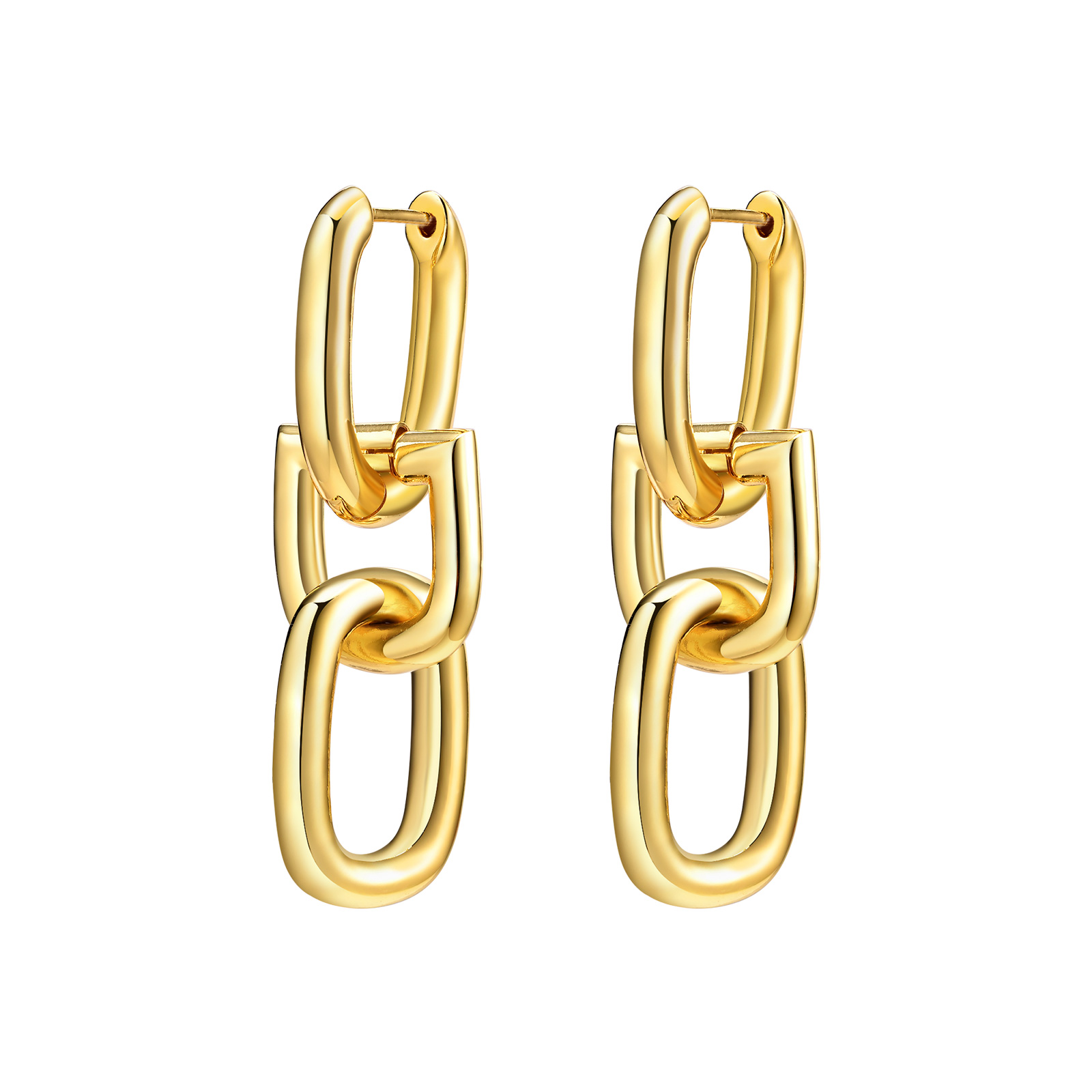 1 Pair Simple Style Classic Style Geometric Plating Brass Gold Plated Drop Earrings display picture 1