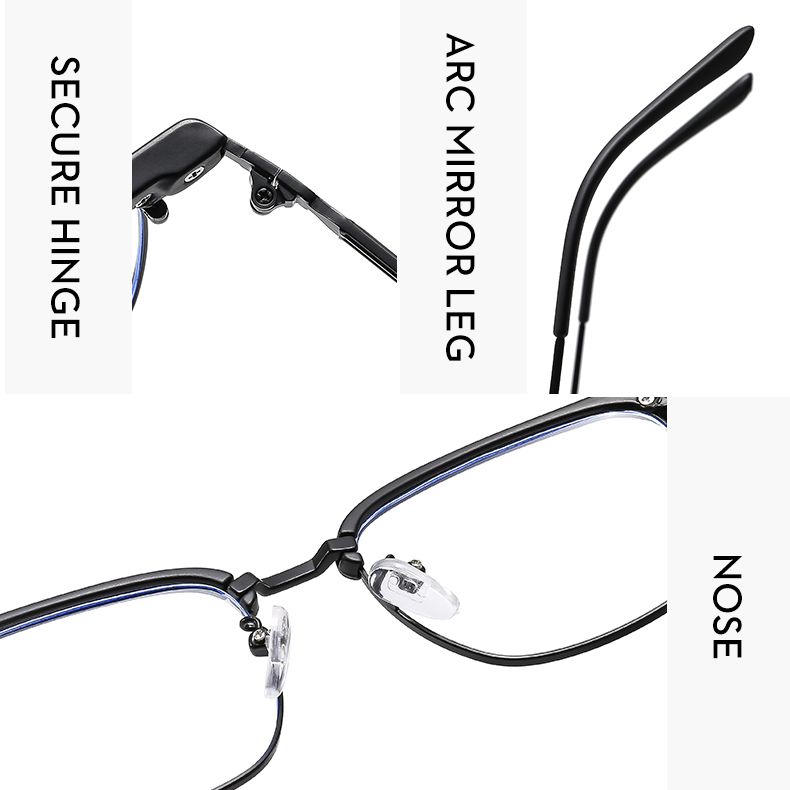 Business Solid Color Ac Square Full Frame Optical Glasses display picture 13