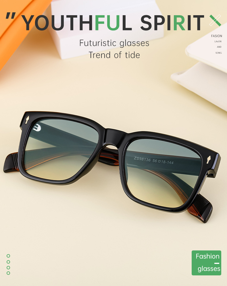 Einfacher Stil Einfarbig Pc Quadrat Vollbild Männer Sonnenbrille display picture 3