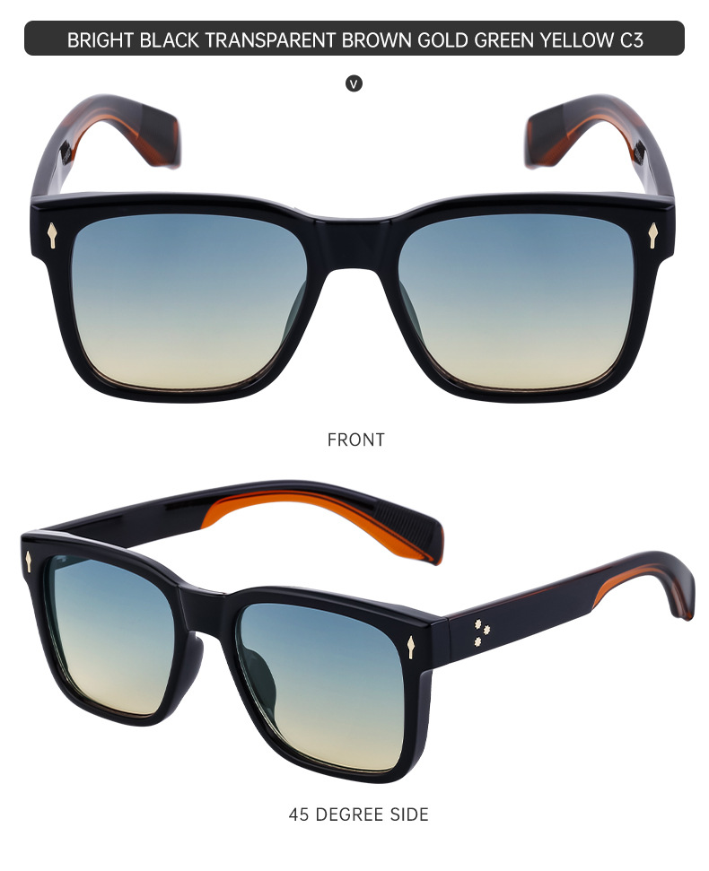 Simple Style Solid Color Pc Square Full Frame Men's Sunglasses display picture 14