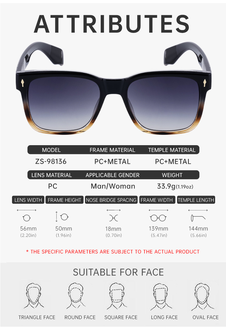 Simple Style Solid Color Pc Square Full Frame Men's Sunglasses display picture 19