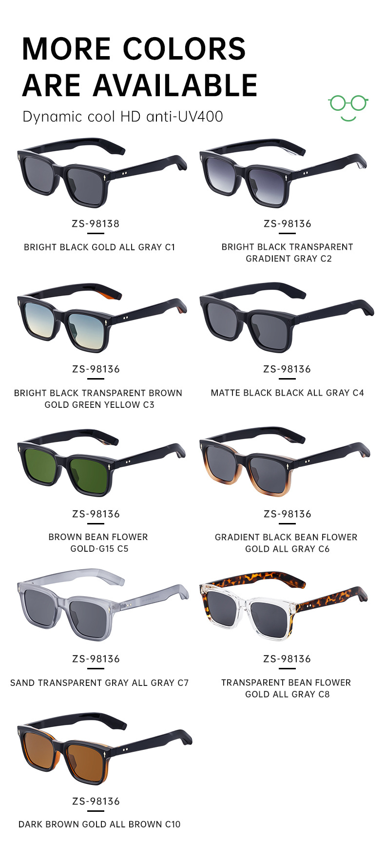 Einfacher Stil Einfarbig Pc Quadrat Vollbild Männer Sonnenbrille display picture 7