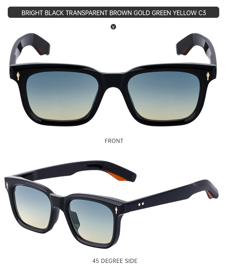 Simple Style Solid Color Pc Square Full Frame Men's Sunglasses display picture 13