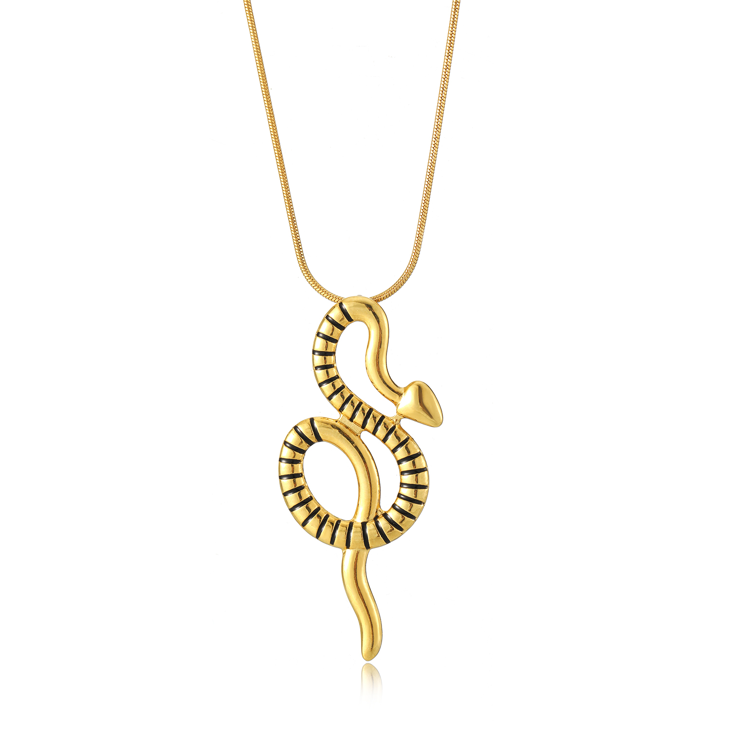Stainless Steel Elegant Simple Style Plating Snake Pendant Necklace display picture 11