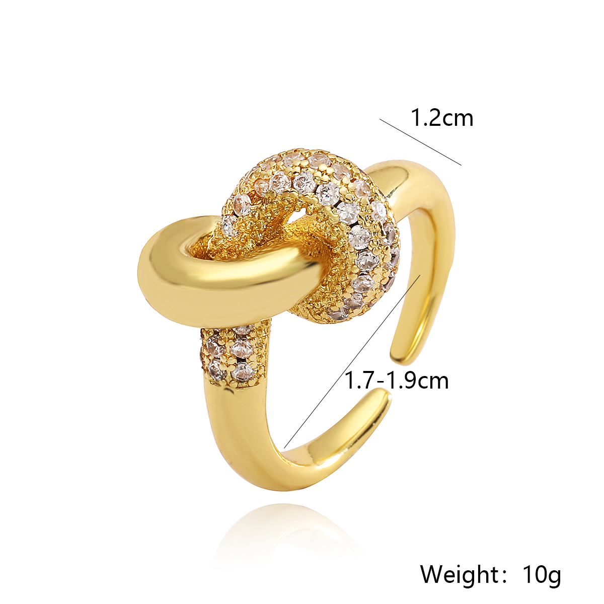 Wholesale Simple Style Geometric Solid Color Copper Plating Inlay Zircon Open Rings display picture 1