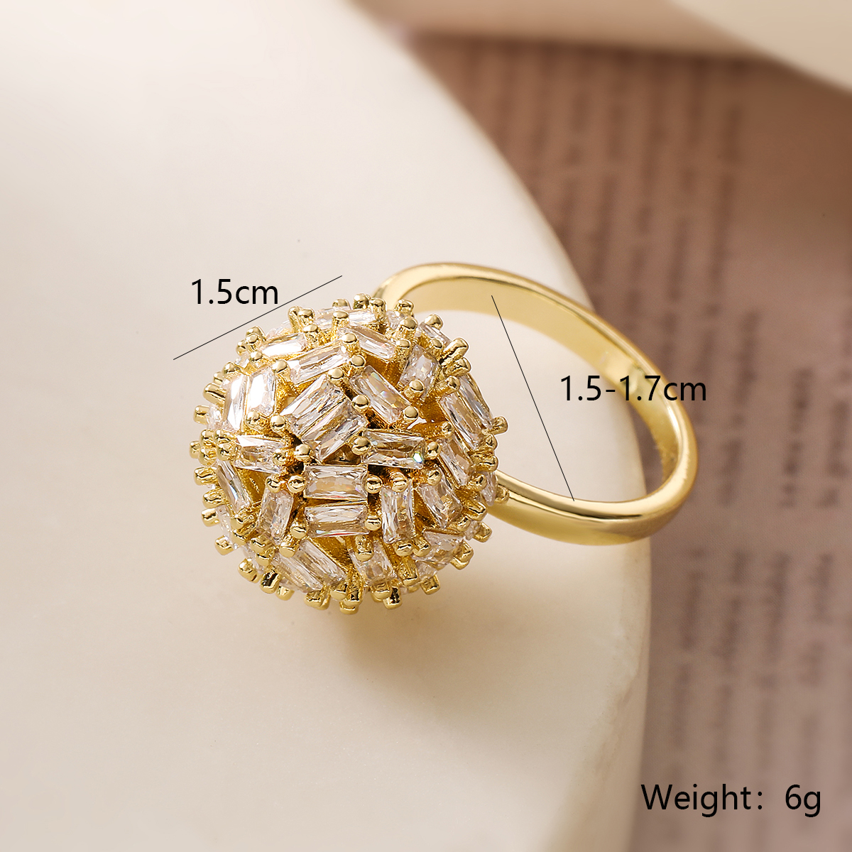 Wholesale Simple Style Geometric Solid Color Copper Plating Inlay Zircon Open Rings display picture 4