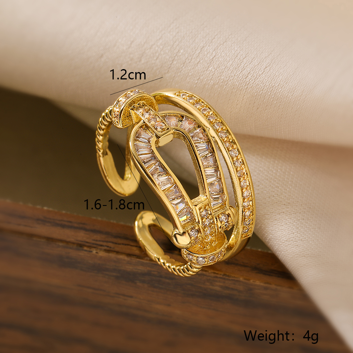 Wholesale Simple Style Geometric Solid Color Copper Plating Inlay Zircon Open Rings display picture 6