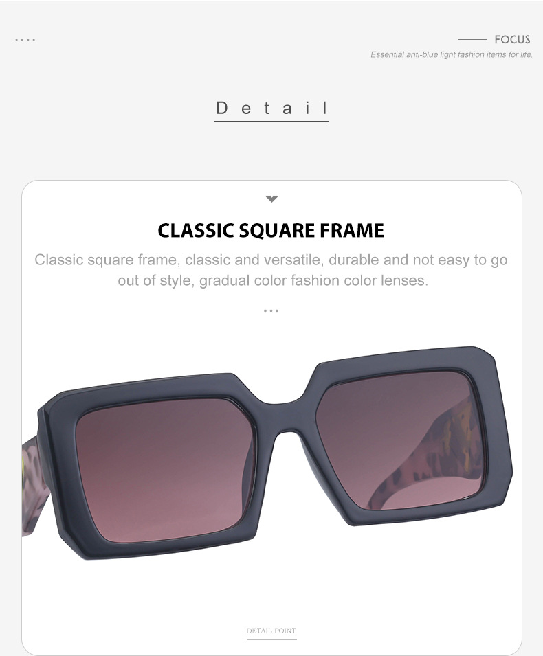 Simple Style Solid Color Pc Square Full Frame Women's Sunglasses display picture 10