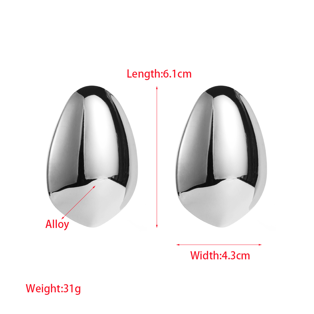 1 Pair Elegant Oval Plating Alloy Ear Studs display picture 1