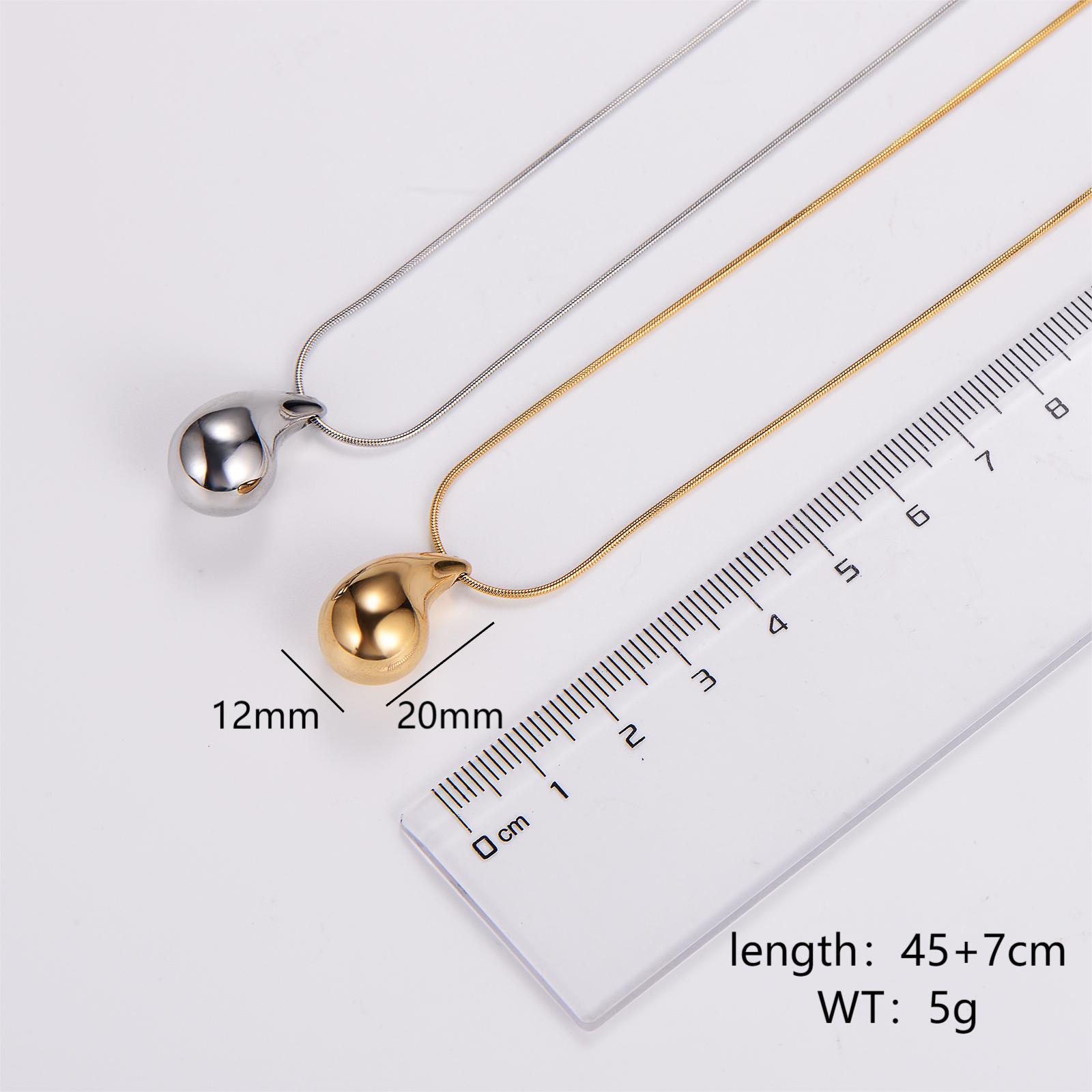 Stainless Steel 18K Gold Plated Elegant Water Droplets Pendant Necklace display picture 1