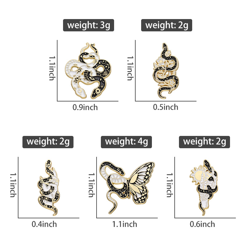 Vintage Style Flower Snake Butterfly Alloy Plating Unisex Brooches display picture 1
