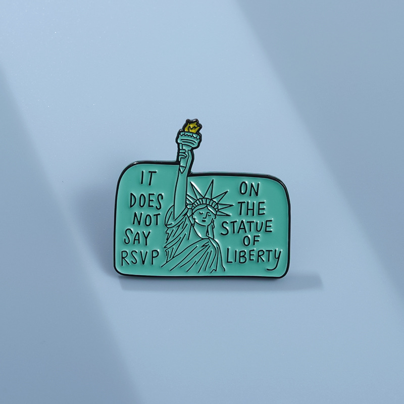 Cute Cartoon Character Statue Of Liberty Alloy Plating Unisex Brooches display picture 4