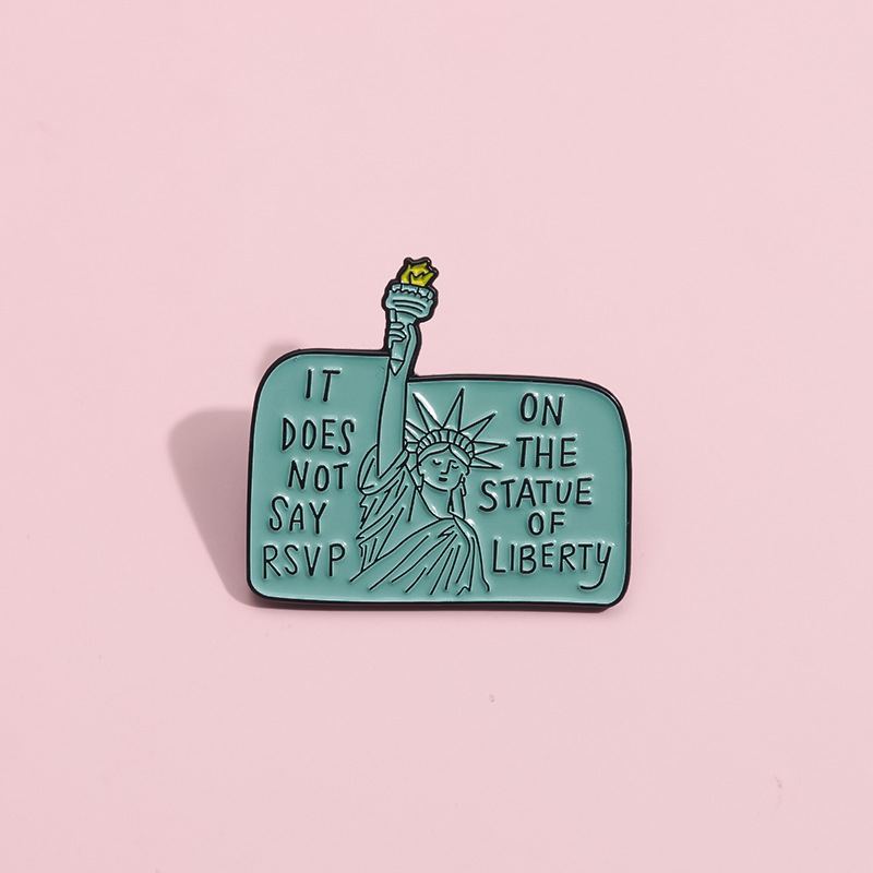 Cute Cartoon Character Statue Of Liberty Alloy Plating Unisex Brooches display picture 6