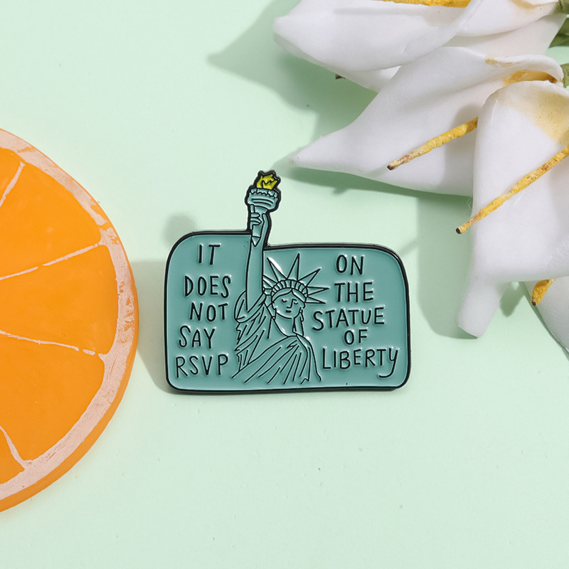 Cute Cartoon Character Statue Of Liberty Alloy Plating Unisex Brooches display picture 7