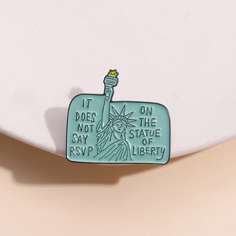 Cute Cartoon Character Statue Of Liberty Alloy Plating Unisex Brooches display picture 8