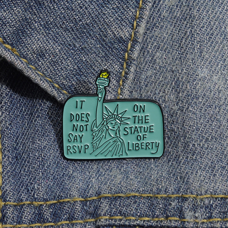 Cute Cartoon Character Statue Of Liberty Alloy Plating Unisex Brooches display picture 9