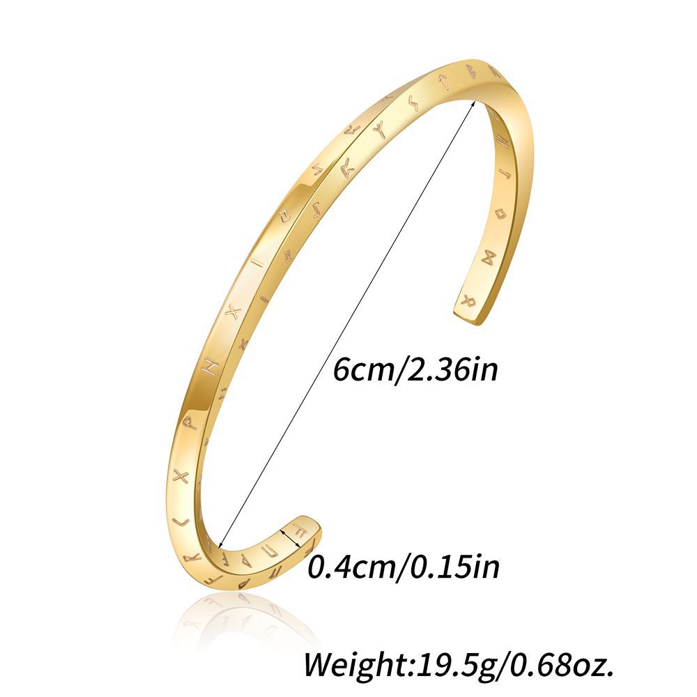 Stainless Steel IG Style Simple Style Roman Style Letter Swirl Pattern Bangle display picture 3