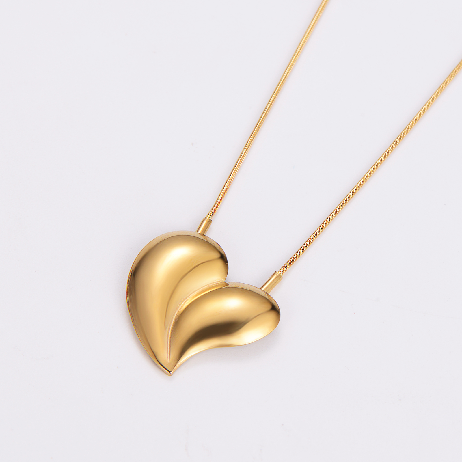 Acero Inoxidable Chapados en oro de 18k Oro De Rose Plateado Elegante Enchapado Forma De Corazón Collar Colgante display picture 2
