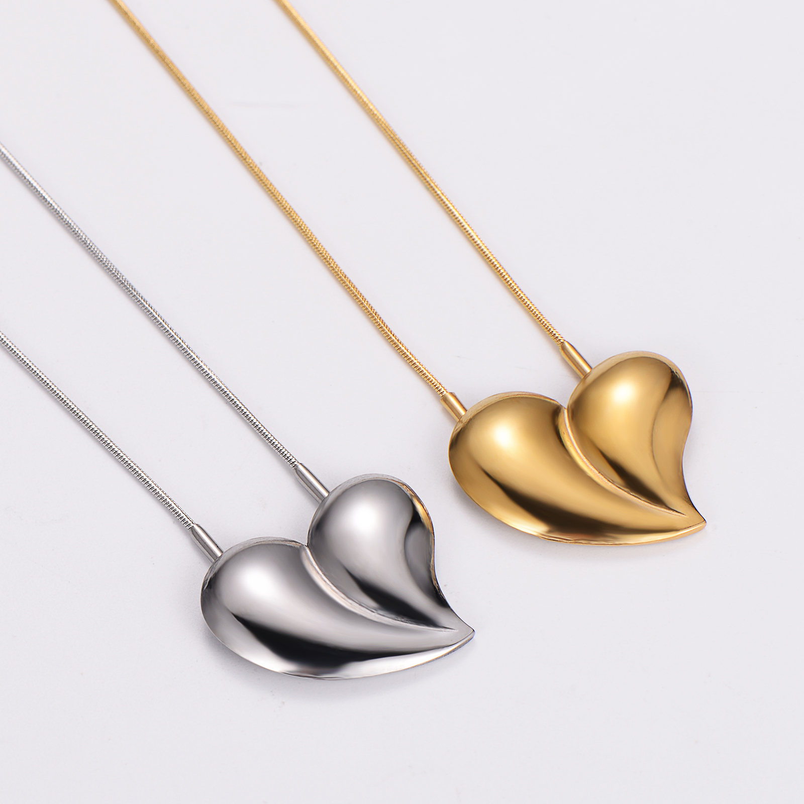 Stainless Steel 18K Gold Plated Rose Gold Plated Elegant Plating Heart Shape Pendant Necklace display picture 4