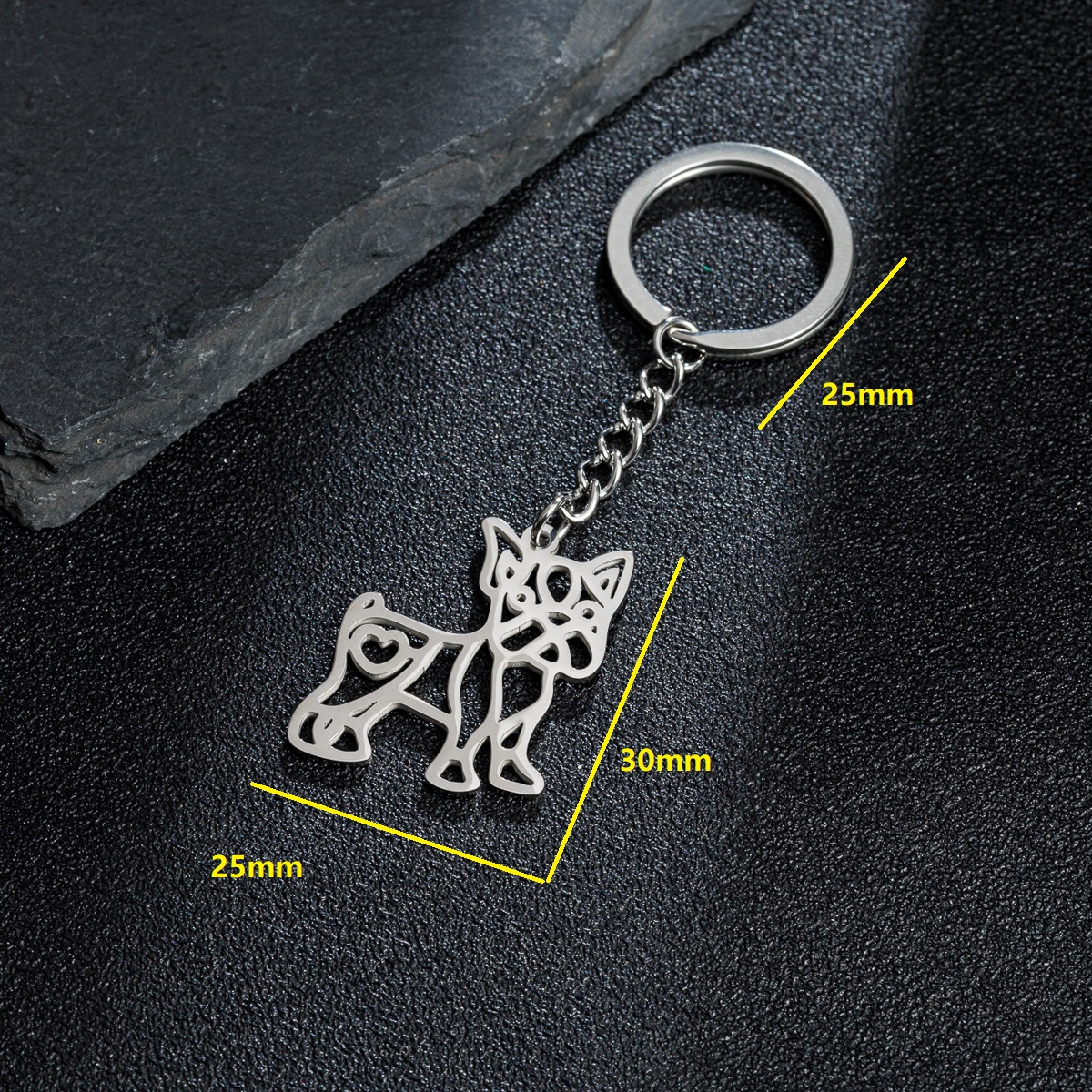 Japanese Style Sweet Artistic Animal Dog Stainless Steel Polishing Bag Pendant Keychain display picture 1